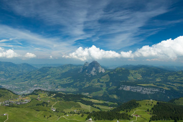 the wonderful view from the mountains of stoos, Switzerland.