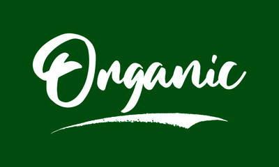 Organic Calligraphy Black Color Text On Green Background