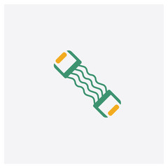 Fototapeta premium Chest Expanders concept 2 colored icon. Isolated orange and green Chest Expanders vector symbol design. Can be used for web and mobile UI/UX