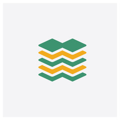 Layer concept 2 colored icon. Isolated orange and green Layer vector symbol design. Can be used for web and mobile UI/UX