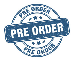 pre order stamp. pre order label. round grunge sign
