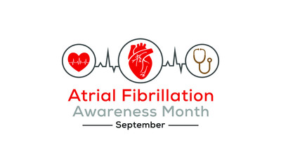 Vector illustration on the theme of National Atrial Fibrillation (AFib) awareness month observed each year during September.