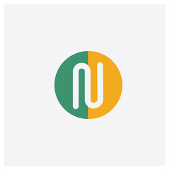 Bend concept 2 colored icon. Isolated orange and green Bend vector symbol design. Can be used for web and mobile UI/UX