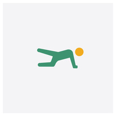 Stretching Leg Exercise concept 2 colored icon. Isolated orange and green Stretching Leg Exercise vector symbol design. Can be used for web and mobile UI/UX