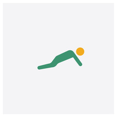 Pushups Exercises concept 2 colored icon. Isolated orange and green Pushups Exercises vector symbol design. Can be used for web and mobile UI/UX