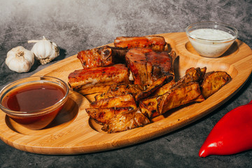 Roasted ribs and potato 