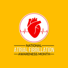 Vector illustration on the theme of National Atrial Fibrillation (AFib) awareness month observed each year during September.