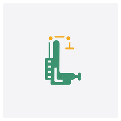 Weightlifting concept 2 colored icon. Isolated orange and green Weightlifting vector symbol design. Can be used for web and mobile UI/UX