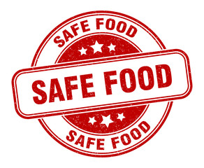 safe food stamp. safe food round grunge sign. label