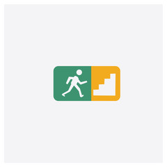 Emergency concept 2 colored icon. Isolated orange and green Emergency vector symbol design. Can be used for web and mobile UI/UX