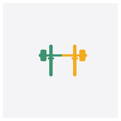 Weightlifting concept 2 colored icon. Isolated orange and green Weightlifting vector symbol design. Can be used for web and mobile UI/UX