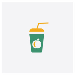 Juice concept 2 colored icon. Isolated orange and green Juice vector symbol design. Can be used for web and mobile UI/UX
