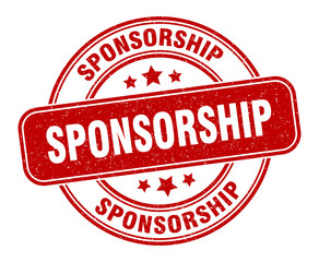 sponsorship stamp. sponsorship label. round grunge sign