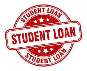 student loan stamp. student loan round grunge sign. label