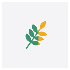 Wheat concept 2 colored icon. Isolated orange and green Wheat vector symbol design. Can be used for web and mobile UI/UX