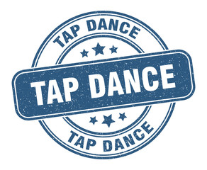 tap dance stamp. tap dance label. round grunge sign