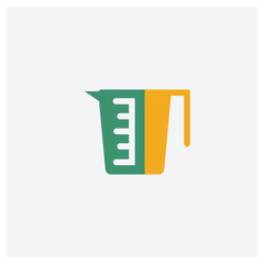 Measuring cup concept 2 colored icon. Isolated orange and green Measuring cup vector symbol design. Can be used for web and mobile UI/UX