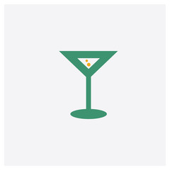 Cocktail concept 2 colored icon. Isolated orange and green Cocktail vector symbol design. Can be used for web and mobile UI/UX