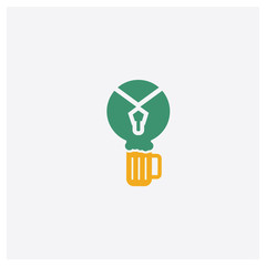 Beer concept 2 colored icon. Isolated orange and green Beer vector symbol design. Can be used for web and mobile UI/UX