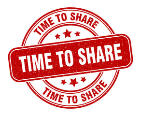 time to share stamp. time to share label. round grunge sign