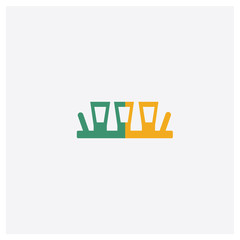 Shot concept 2 colored icon. Isolated orange and green Shot vector symbol design. Can be used for web and mobile UI/UX
