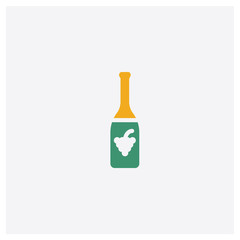 Wine concept 2 colored icon. Isolated orange and green Wine vector symbol design. Can be used for web and mobile UI/UX