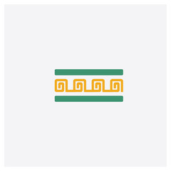 Greek Ornament concept 2 colored icon. Isolated orange and green Greek Ornament vector symbol design. Can be used for web and mobile UI/UX
