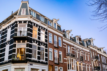Fototapeta premium Amsterdam housing on the Weesperzijde