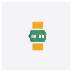 Ring concept 2 colored icon. Isolated orange and green Ring vector symbol design. Can be used for web and mobile UI/UX