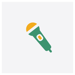 Microphone concept 2 colored icon. Isolated orange and green Microphone vector symbol design. Can be used for web and mobile UI/UX