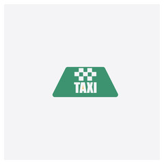 Taxi concept 2 colored icon. Isolated orange and green Taxi vector symbol design. Can be used for web and mobile UI/UX