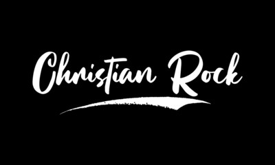 Fototapeta premium Christian Rock Calligraphy Black Color Text On Black Background