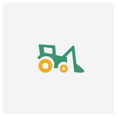 Harvester concept 2 colored icon. Isolated orange and green Harvester vector symbol design. Can be used for web and mobile UI/UX