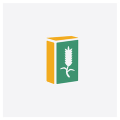 Cereals concept 2 colored icon. Isolated orange and green Cereals vector symbol design. Can be used for web and mobile UI/UX