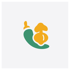 Vegetable concept 2 colored icon. Isolated orange and green Vegetable vector symbol design. Can be used for web and mobile UI/UX