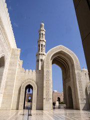 Fototapeta na wymiar Minarets of Sultan Qaboos Grand Mosque, Muscat Oman