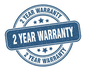 2 year warranty stamp. 2 year warranty label. round grunge sign
