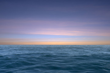 Beautiful sea water on sunset sky