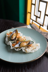 Japanese seafood salad with mussels