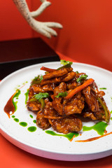 Chinese pork with sweet-sour sauce