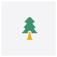 Tree concept 2 colored icon. Isolated orange and green Tree vector symbol design. Can be used for web and mobile UI/UX