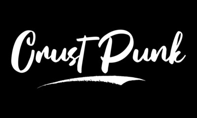 Crust Punk Calligraphy Black Color Text On Black Background