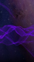 Abstract ultraviolet landscape on a dark background. Purple cyberspace grid. hi tech network. Outer space. Violet starry outer space texture. 3D illustration