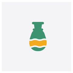 Pottery concept 2 colored icon. Isolated orange and green Pottery vector symbol design. Can be used for web and mobile UI/UX