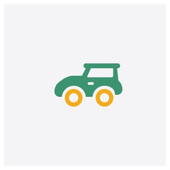 Car concept 2 colored icon. Isolated orange and green Car vector symbol design. Can be used for web and mobile UI/UX