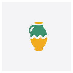 Vase concept 2 colored icon. Isolated orange and green Vase vector symbol design. Can be used for web and mobile UI/UX