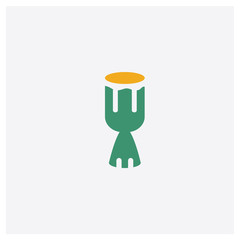 African drum concept 2 colored icon. Isolated orange and green African drum vector symbol design. Can be used for web and mobile UI/UX