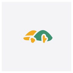 Fototapeta premium Desert concept 2 colored icon. Isolated orange and green Desert vector symbol design. Can be used for web and mobile UI/UX