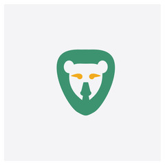 Lion concept 2 colored icon. Isolated orange and green Lion vector symbol design. Can be used for web and mobile UI/UX