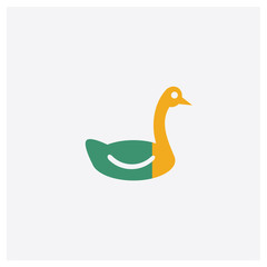 Stork concept 2 colored icon. Isolated orange and green Stork vector symbol design. Can be used for web and mobile UI/UX
